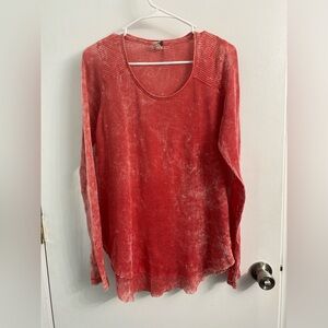 We The Free Vibrant Red Long Sleeve Top